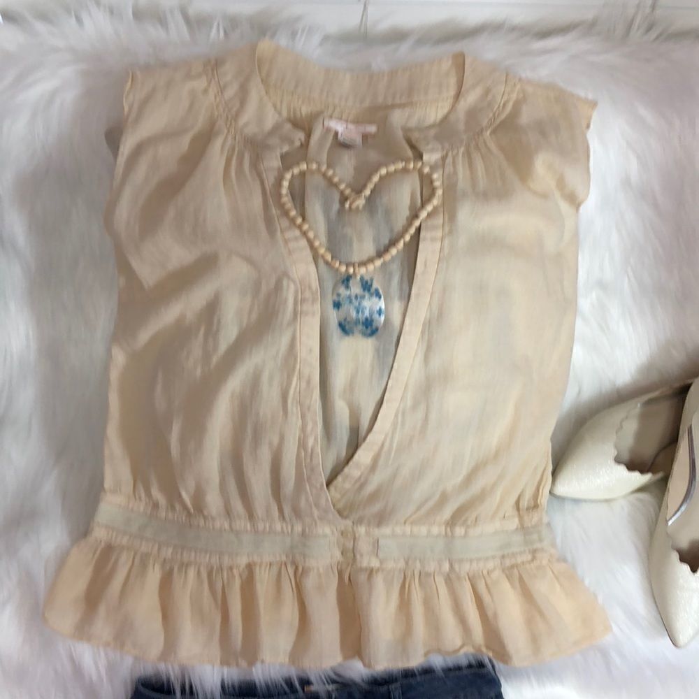 Lux Large soft cotton button collar top